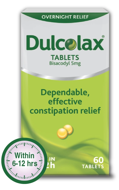 Dulcolax laxative tablet overnight relief package